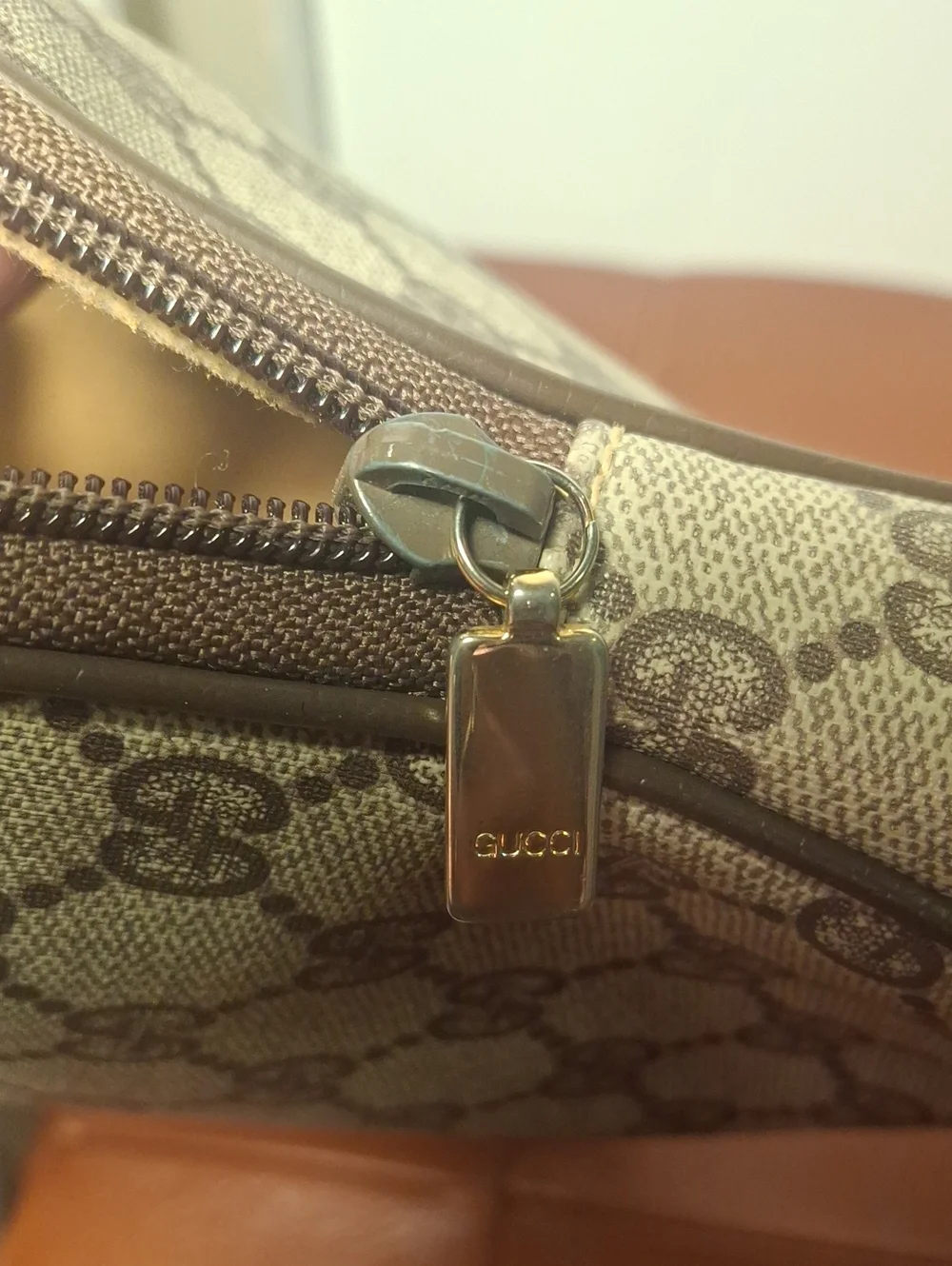 Gucci Beige and Brown GG Supreme Toiletry Pouch